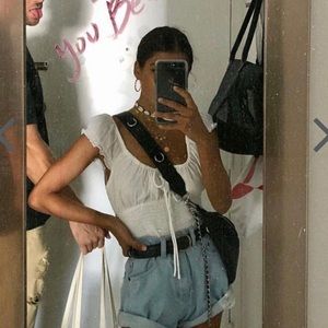 Verge Girl White Femme Fatale Tie Front Top